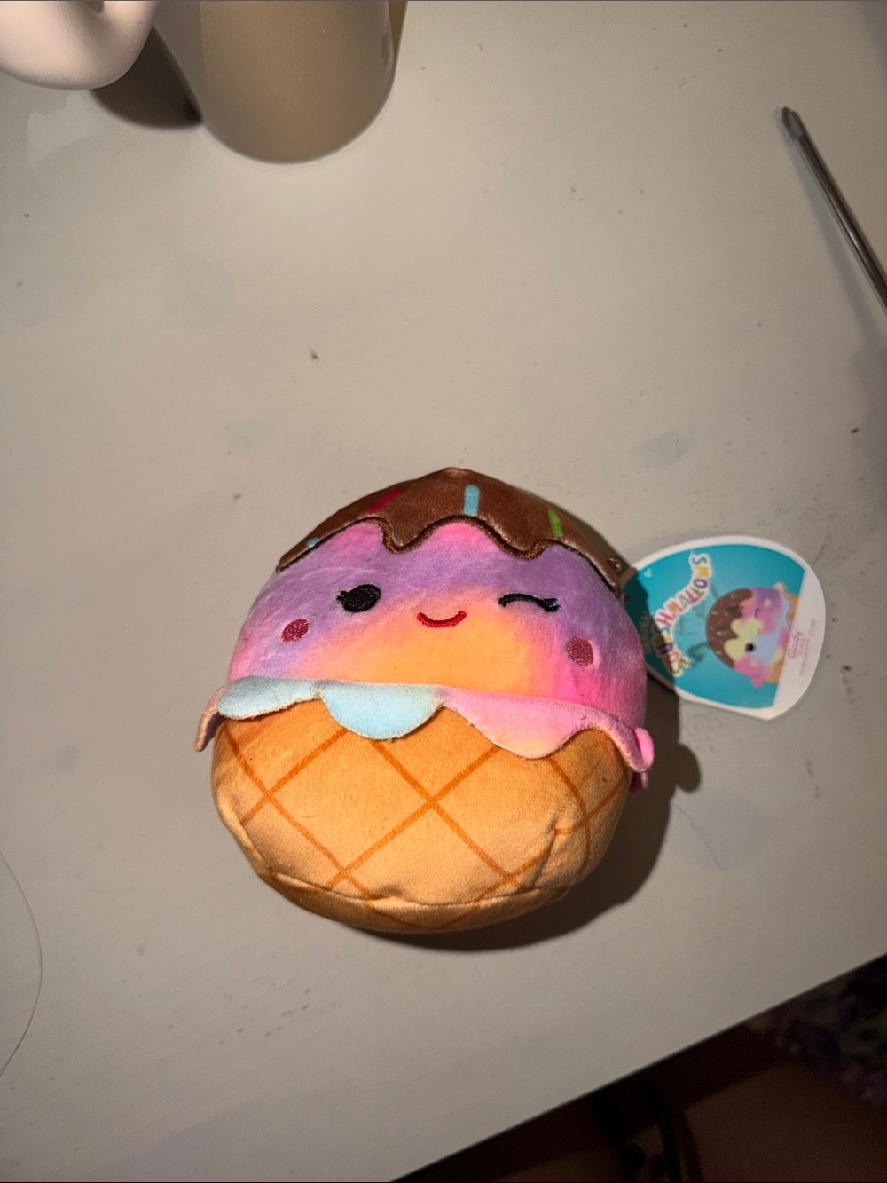 Plush Ice Cream Cone Stuffed Toy - Multicolor